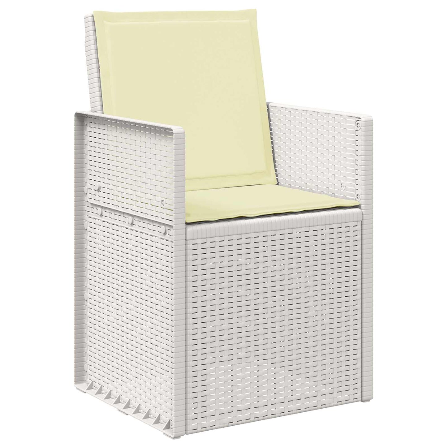 Sedie da pranzo da giardino 2 pcs Bianco e Crema PP