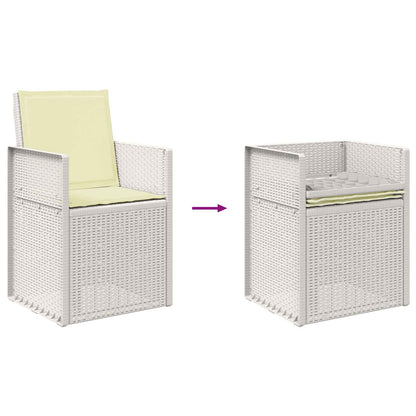 Sedie da pranzo da giardino 2 pcs Bianco e Crema PP