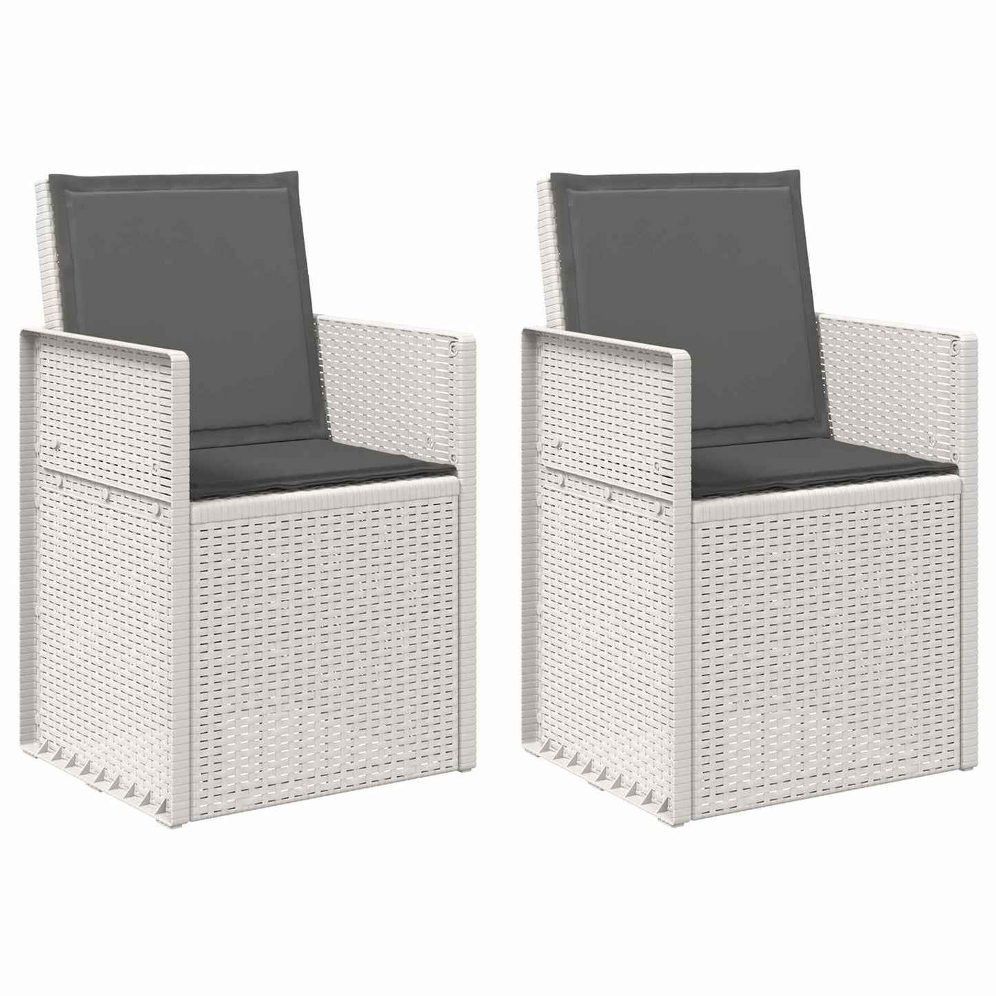 Sedie da pranzo da giardino 2 pcs Bianco e Antracite PP | homemem39