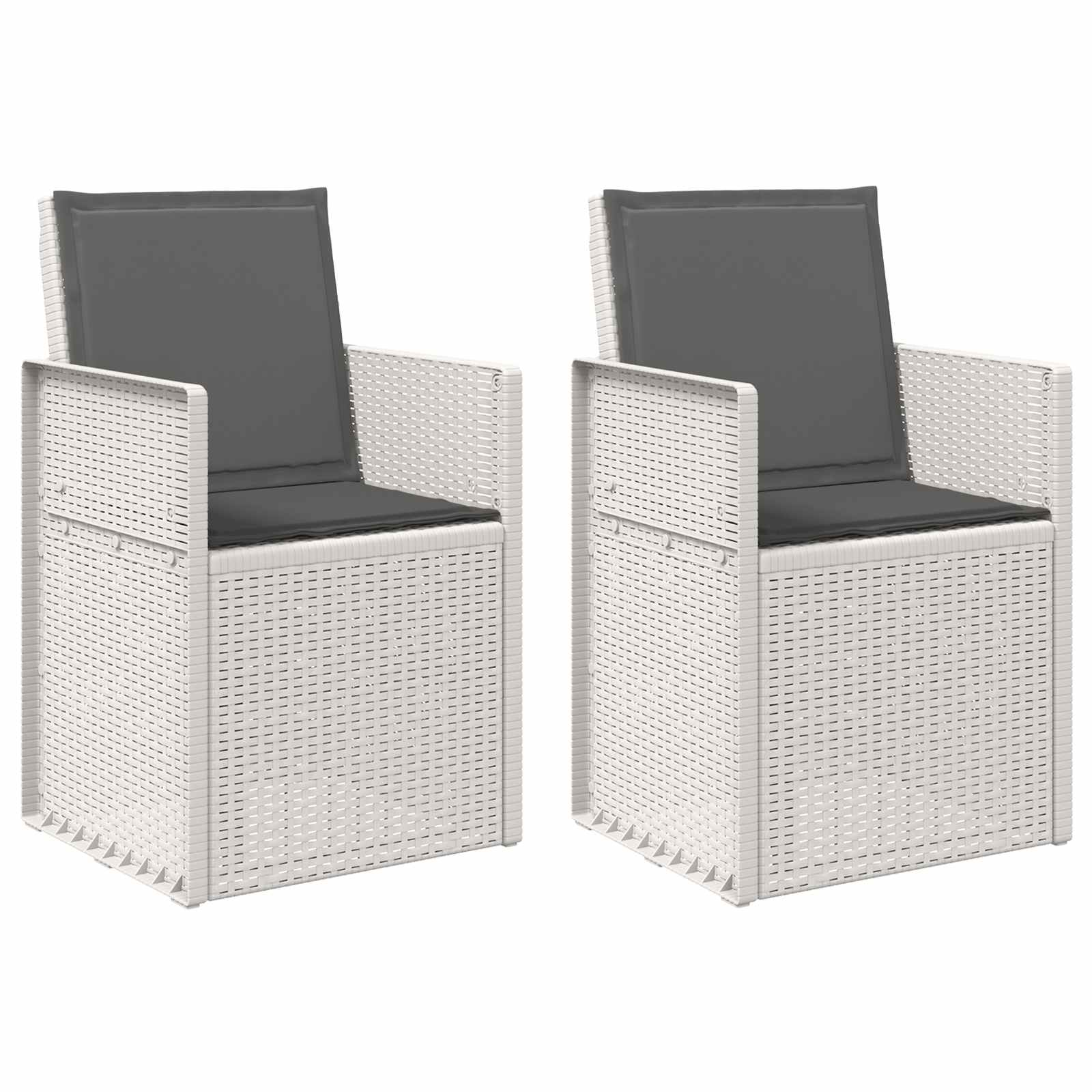 Sedie da pranzo da giardino 2 pcs Bianco e Antracite PP | homemem39