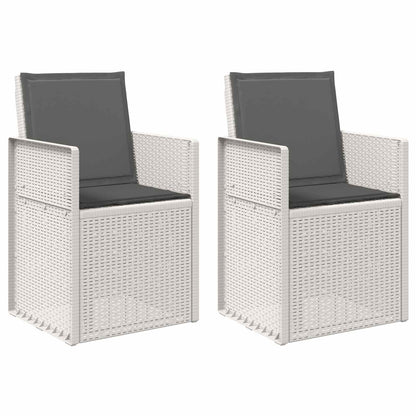 Sedie da pranzo da giardino 2 pcs Bianco e Antracite PP | homemem39