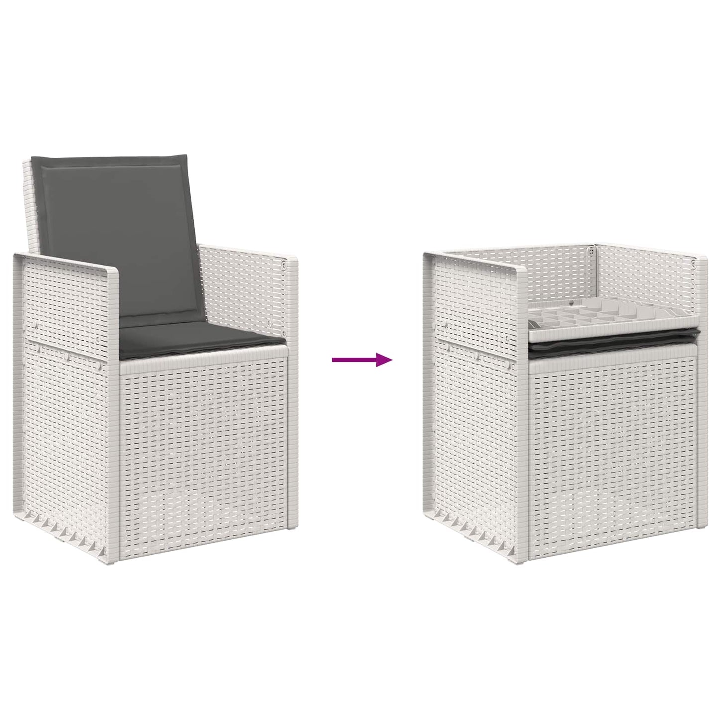 Sedie da pranzo da giardino 2 pcs Bianco e Antracite PP | homemem39