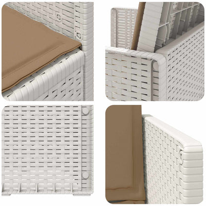 Sedie da pranzo da giardino 2 pcs Bianco e Tortora PP