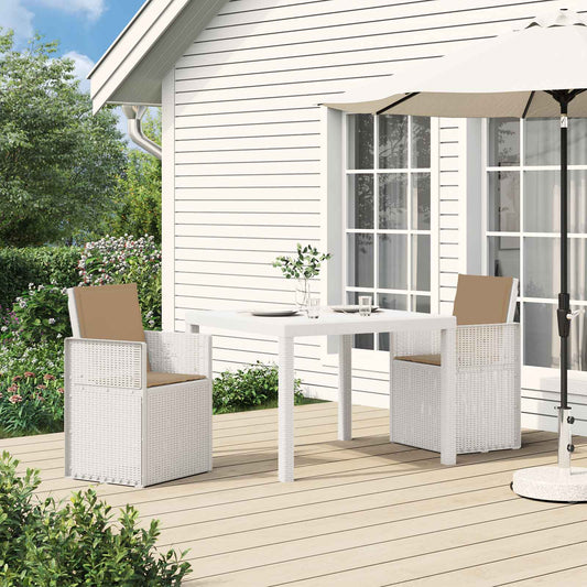 Sedie da pranzo da giardino 2 pcs Bianco e Tortora PP