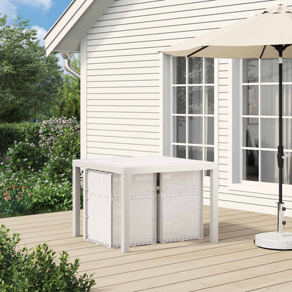 Sedie da pranzo da giardino 2 pcs Bianco e Tortora PP