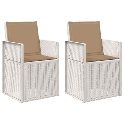 Sedie da pranzo da giardino 2 pcs Bianco e Tortora PP