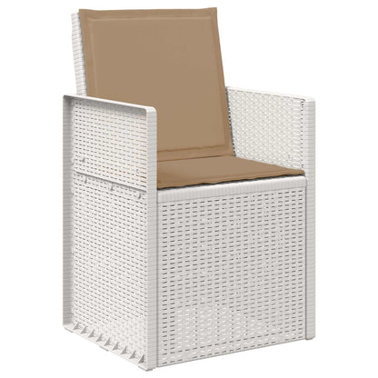 Sedie da pranzo da giardino 2 pcs Bianco e Tortora PP