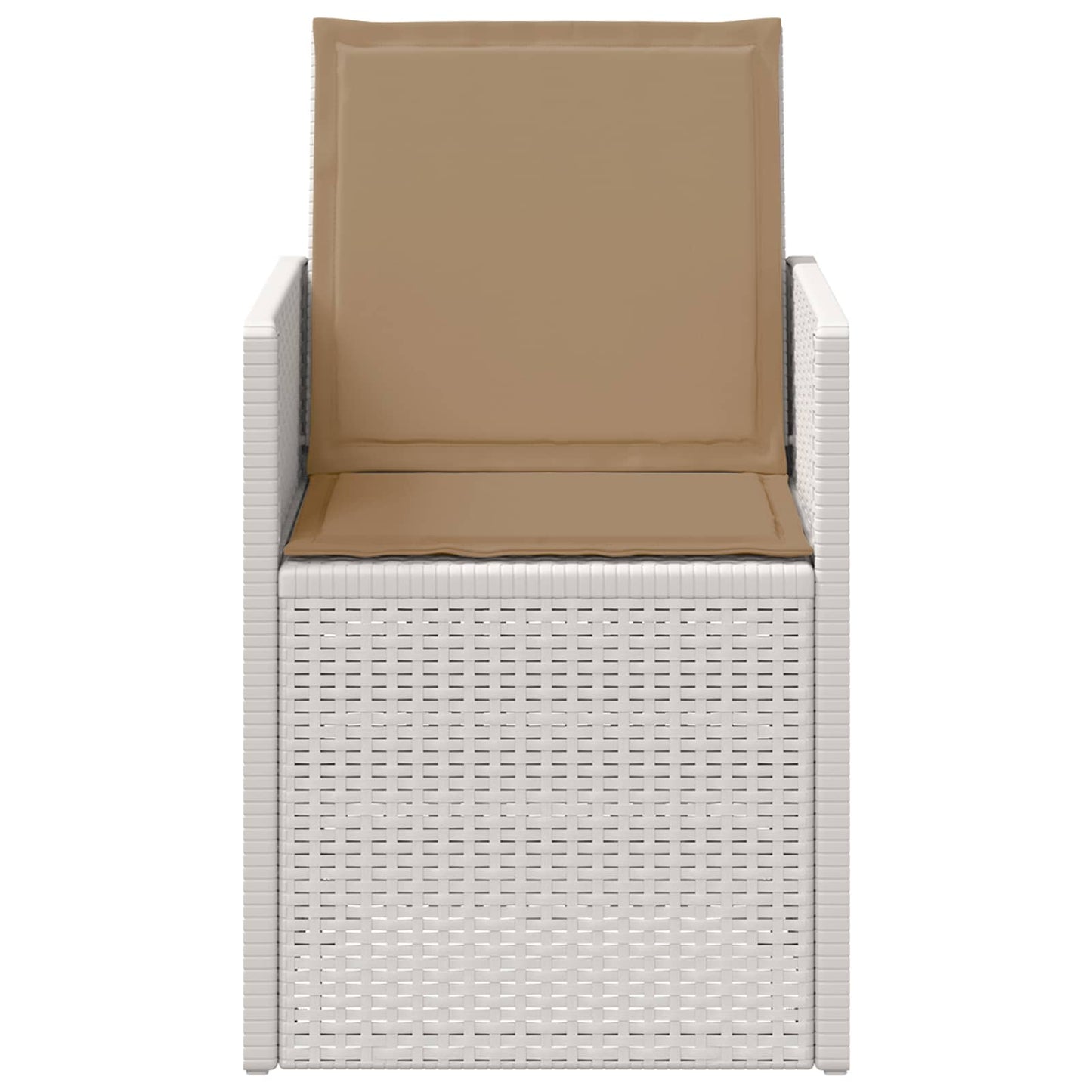 Sedie da pranzo da giardino 2 pcs Bianco e Tortora PP