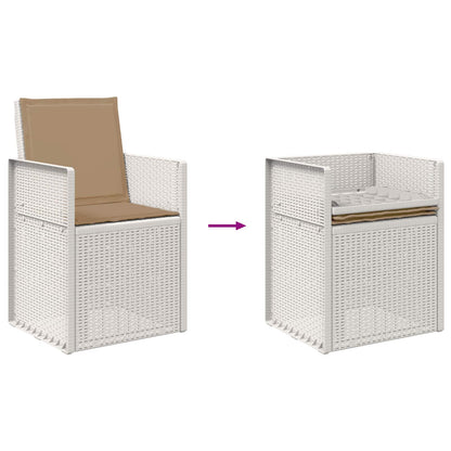 Sedie da pranzo da giardino 2 pcs Bianco e Tortora PP
