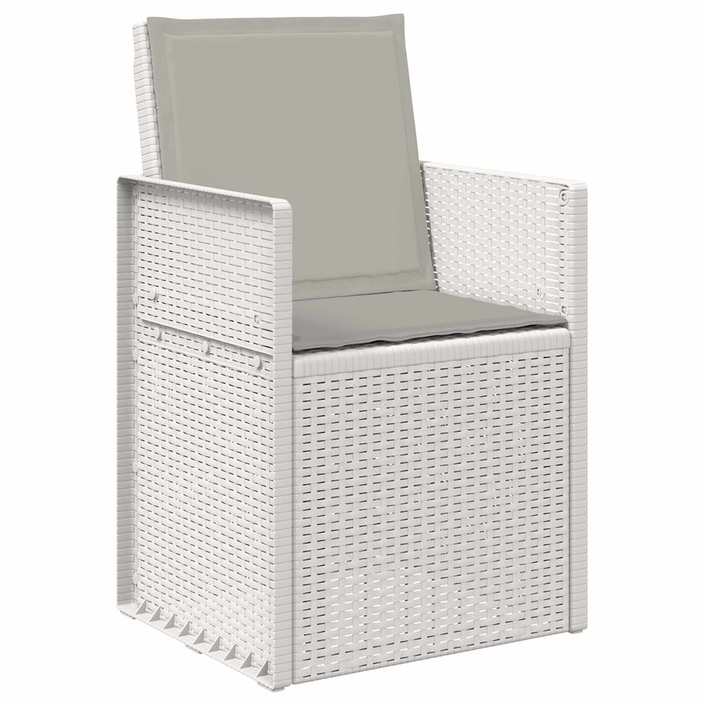 Sedie da pranzo da giardino 2 pcs Bianco e Grigio Chiaro PP
