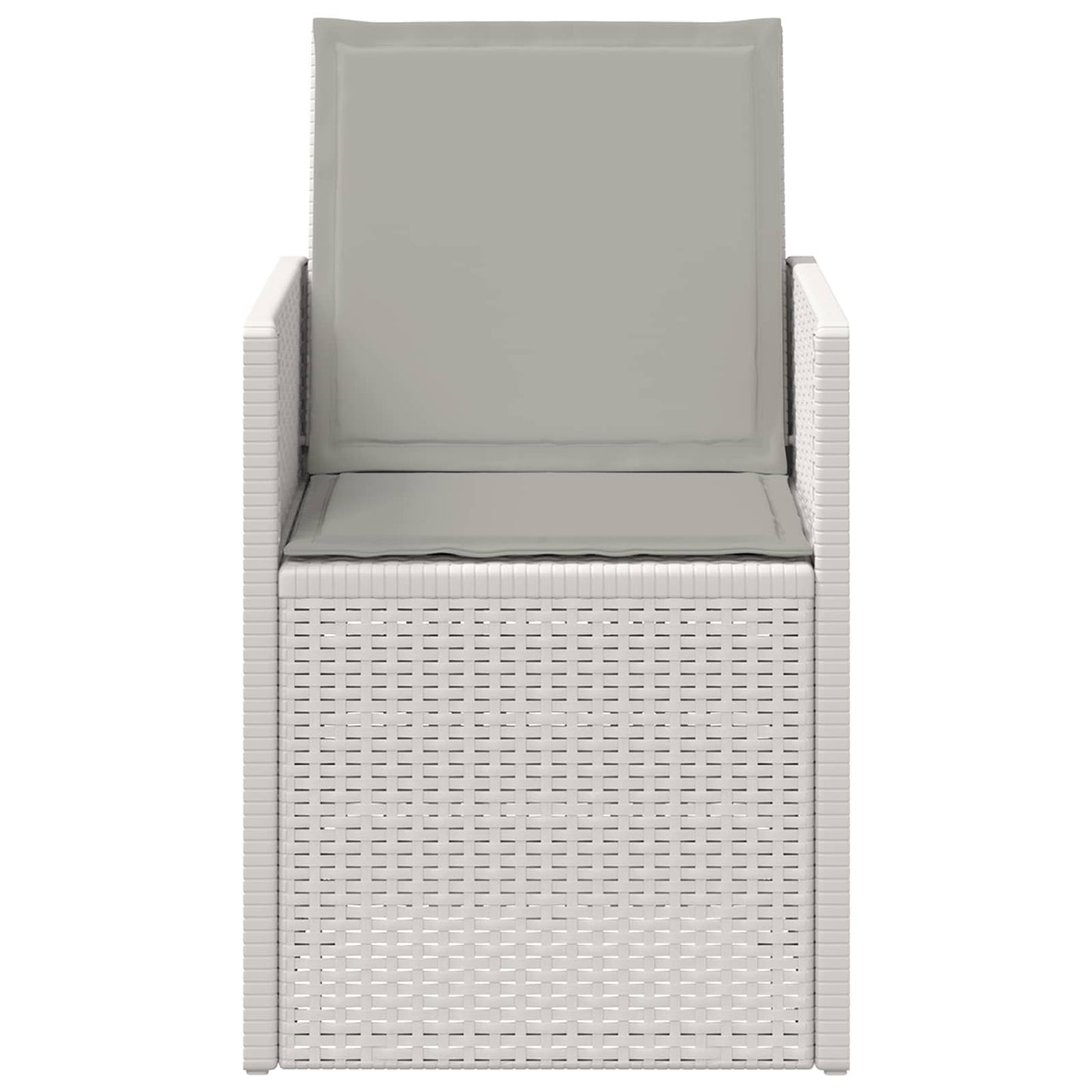 Sedie da pranzo da giardino 2 pcs Bianco e Grigio Chiaro PP