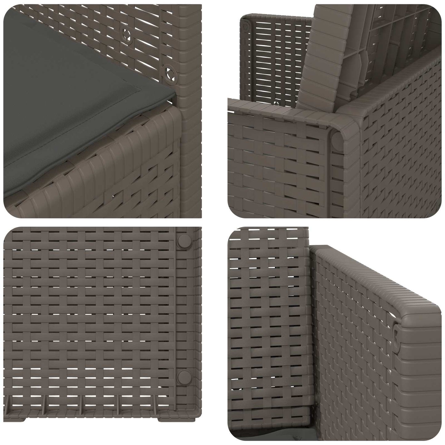 Sedie da pranzo da giardino 2 pcs Grigio chiaro e Antracite PP