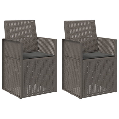 Sedie da pranzo da giardino 2 pcs Grigio chiaro e Antracite PP