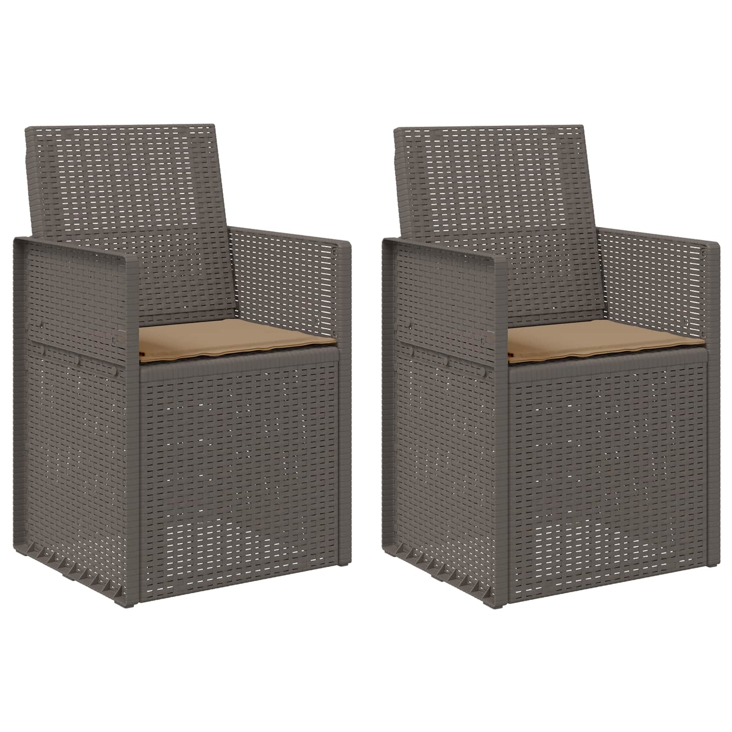 Sedie da pranzo da giardino 2 pcs Grigio chiaro e Tortora PP
