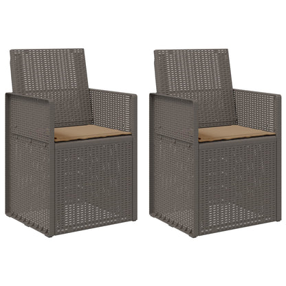 Sedie da pranzo da giardino 2 pcs Grigio chiaro e Tortora PP