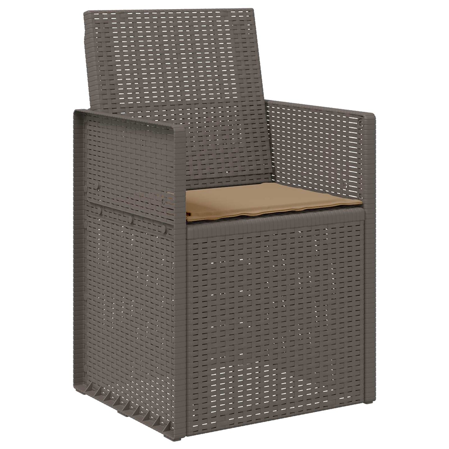 Sedie da pranzo da giardino 2 pcs Grigio chiaro e Tortora PP