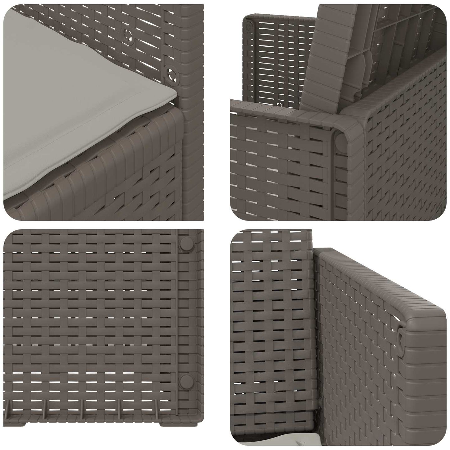 Sedie da pranzo da giardino 2 pcs Grigio Chiaro PP | homemem39