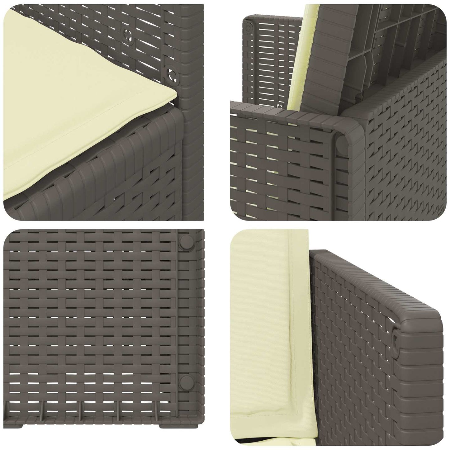 Sedie da pranzo da giardino 2 pcs Grigio chiaro e panna PP | homemem39