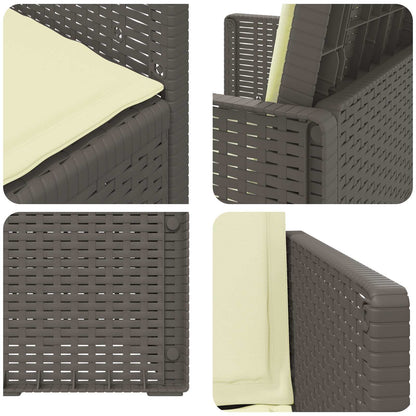 Sedie da pranzo da giardino 2 pcs Grigio chiaro e panna PP