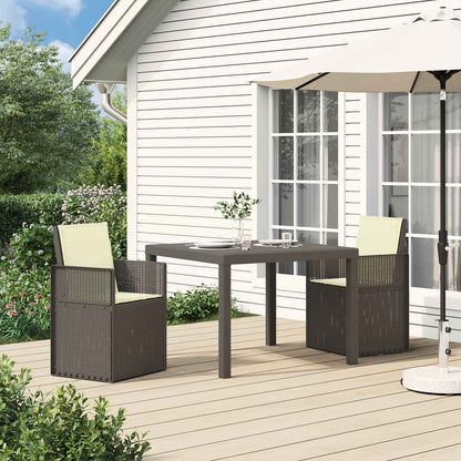 Sedie da pranzo da giardino 2 pcs Grigio chiaro e panna PP | homemem39