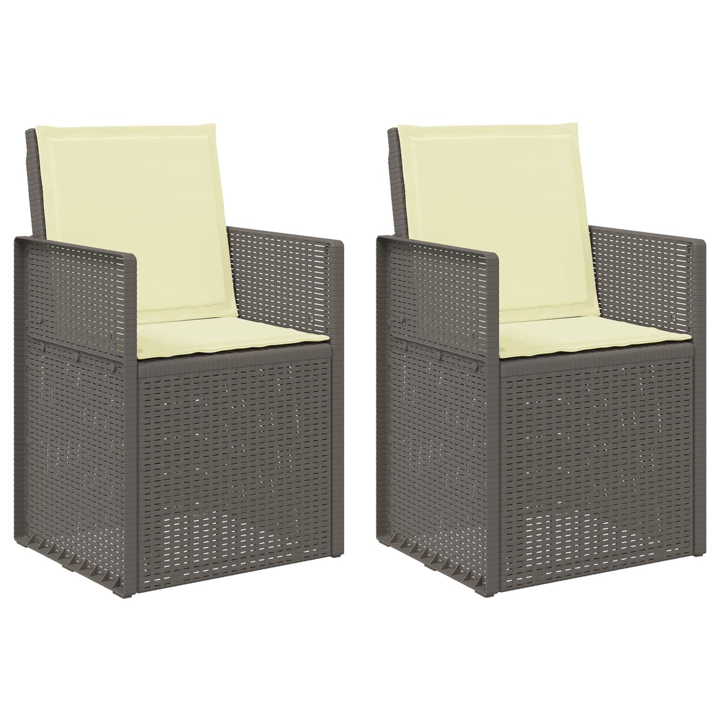 Sedie da pranzo da giardino 2 pcs Grigio chiaro e panna PP