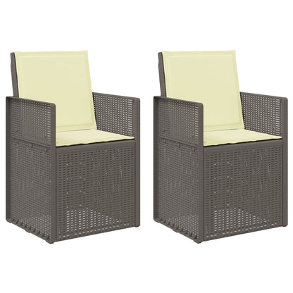 Sedie da pranzo da giardino 2 pcs Grigio chiaro e panna PP
