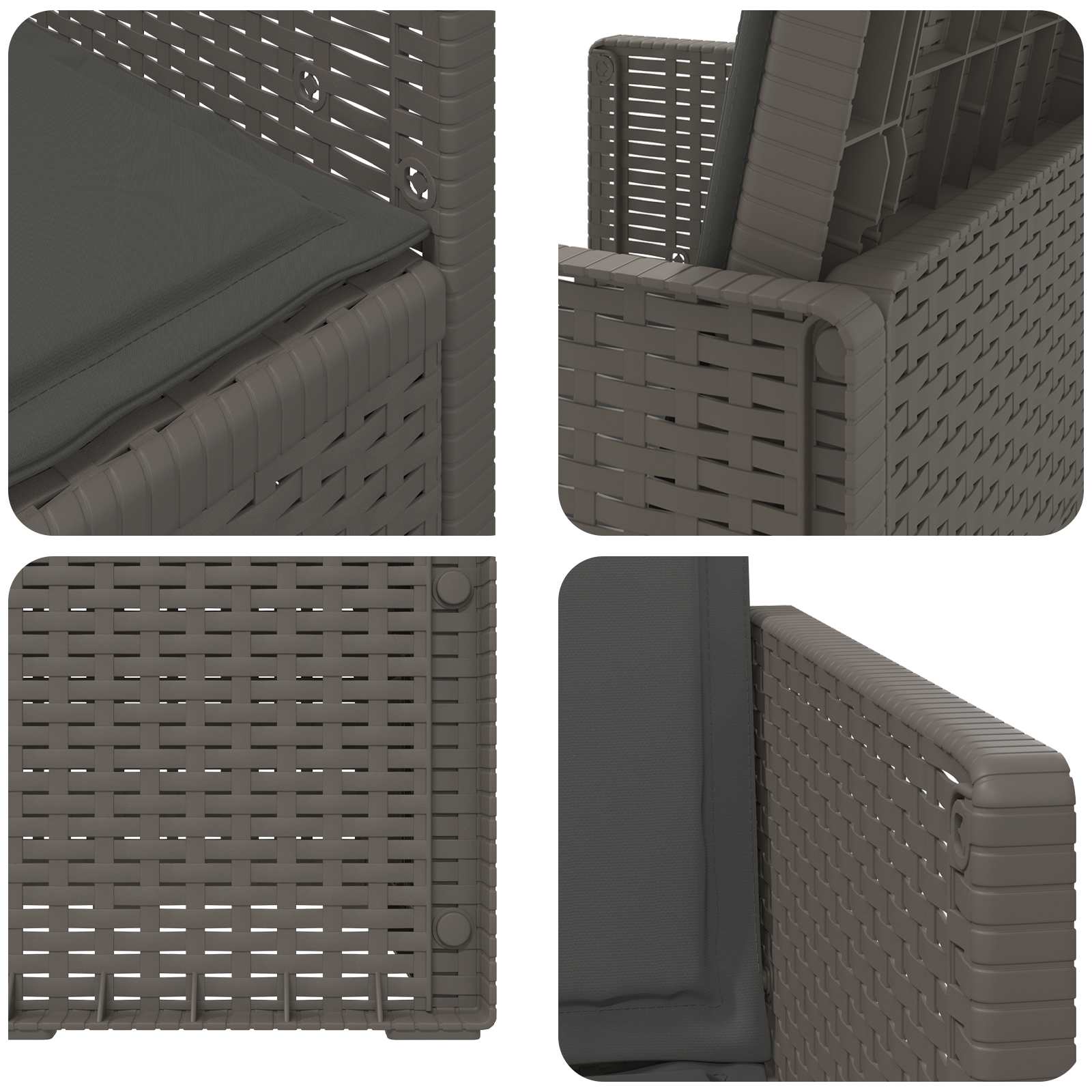 Sedie da pranzo da giardino 2 pcs Grigio chiaro e Antracite PP | homemem39