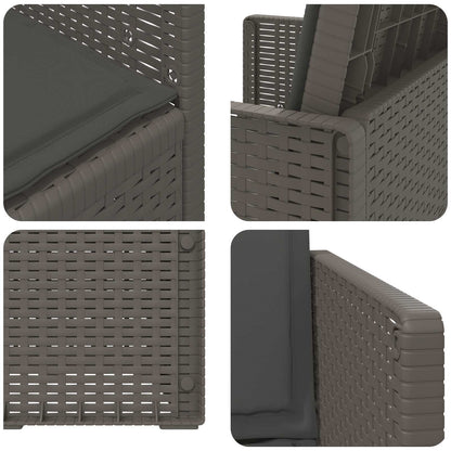 Sedie da pranzo da giardino 2 pcs Grigio chiaro e Antracite PP