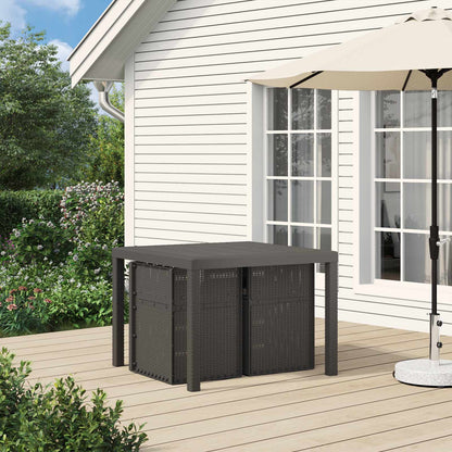 Sedie da pranzo da giardino 2 pcs Grigio chiaro e Antracite PP