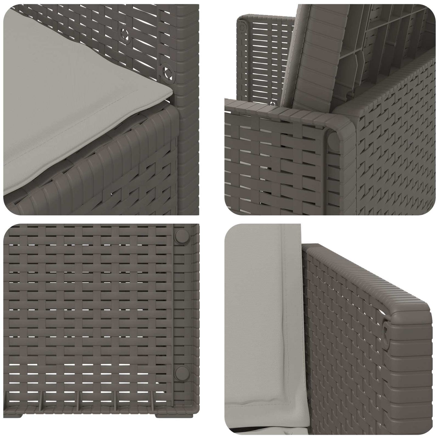 Sedie da pranzo da giardino 2 pcs Grigio Chiaro PP | homemem39