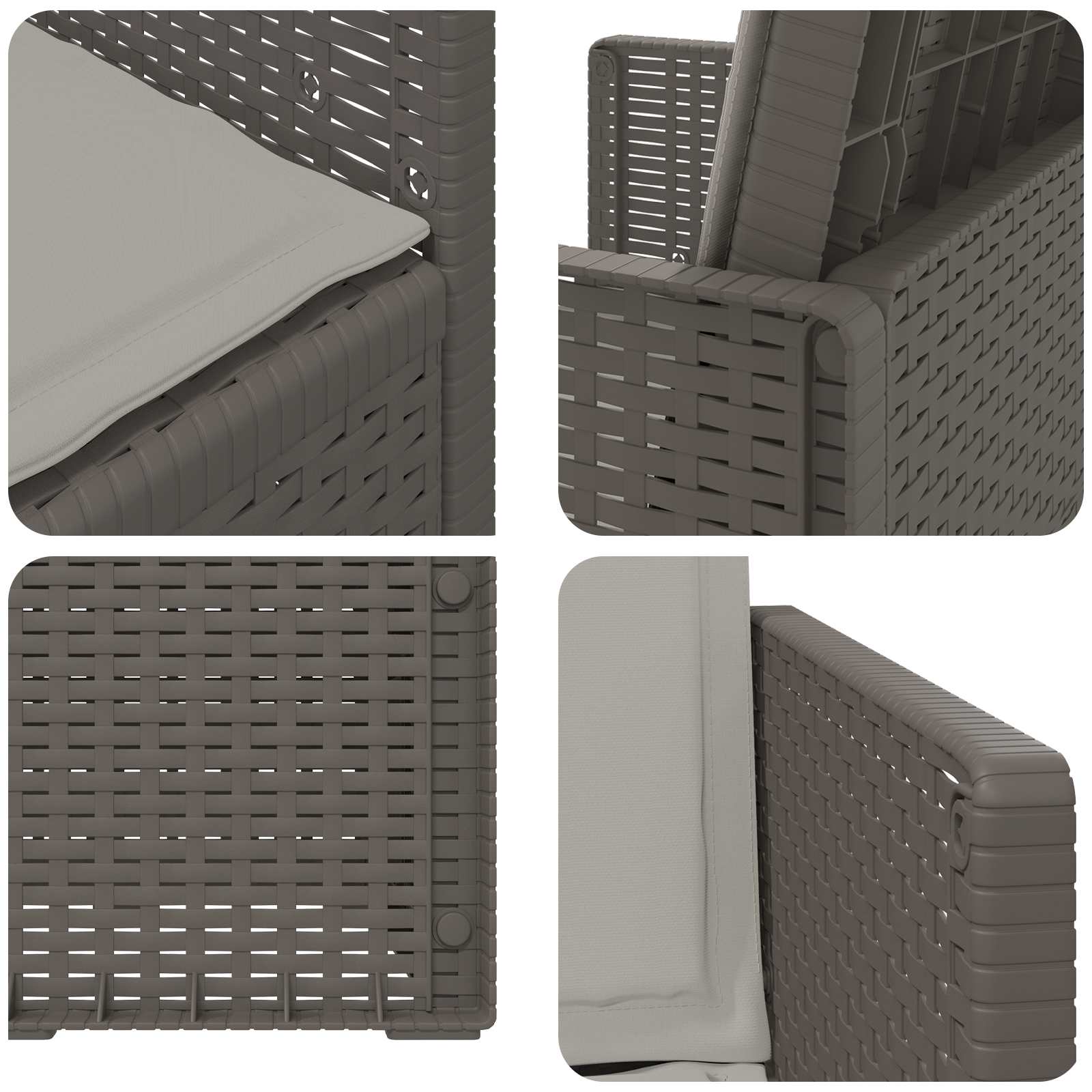 Sedie da pranzo da giardino 2 pcs Grigio Chiaro PP | homemem39