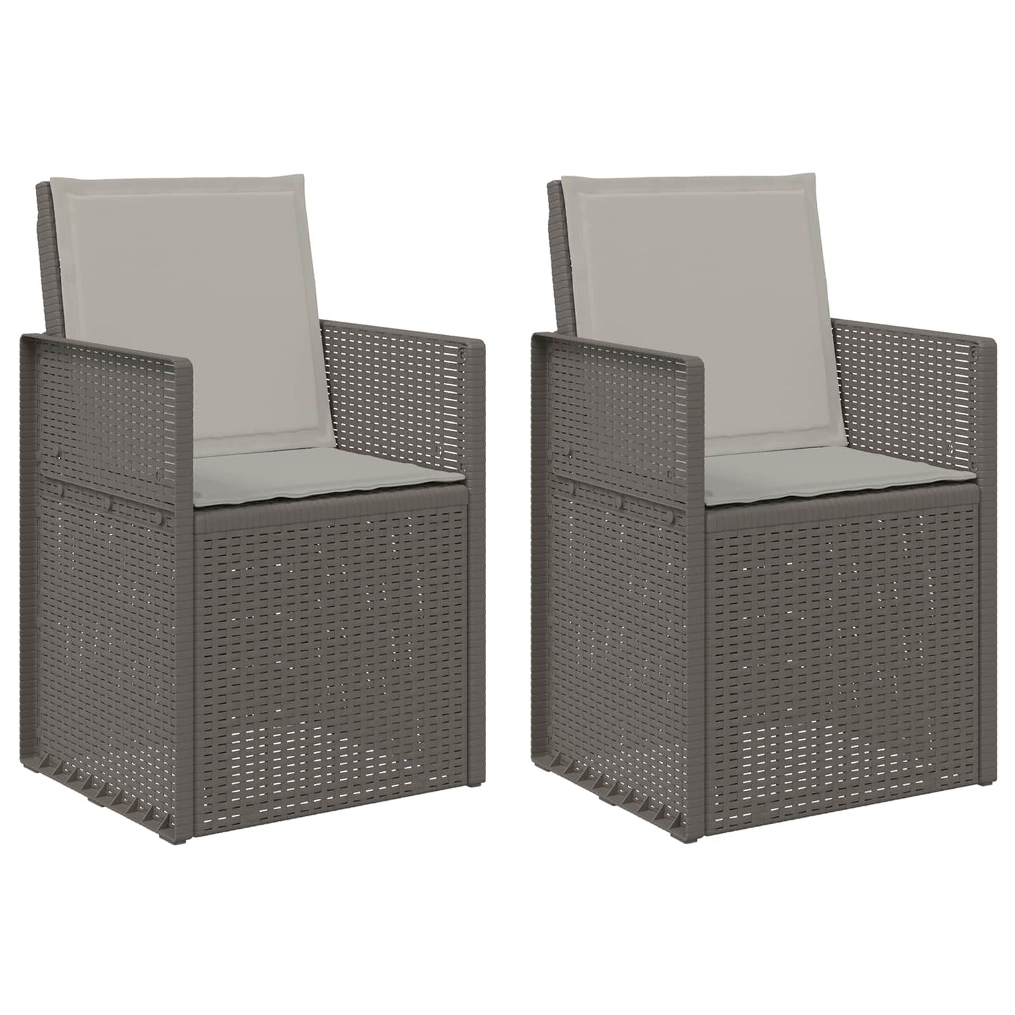 Sedie da pranzo da giardino 2 pcs Grigio Chiaro PP
