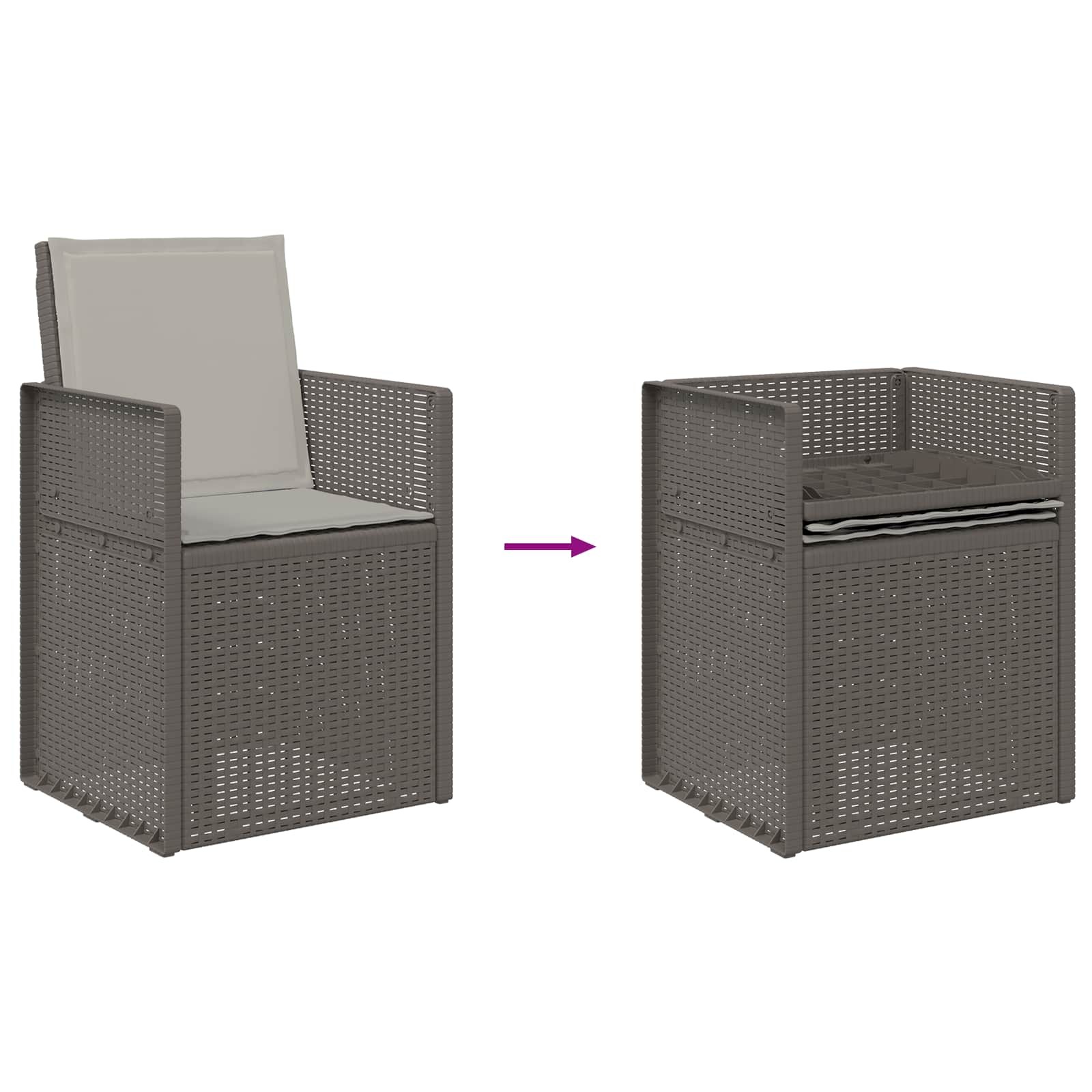 Sedie da pranzo da giardino 2 pcs Grigio Chiaro PP | homemem39