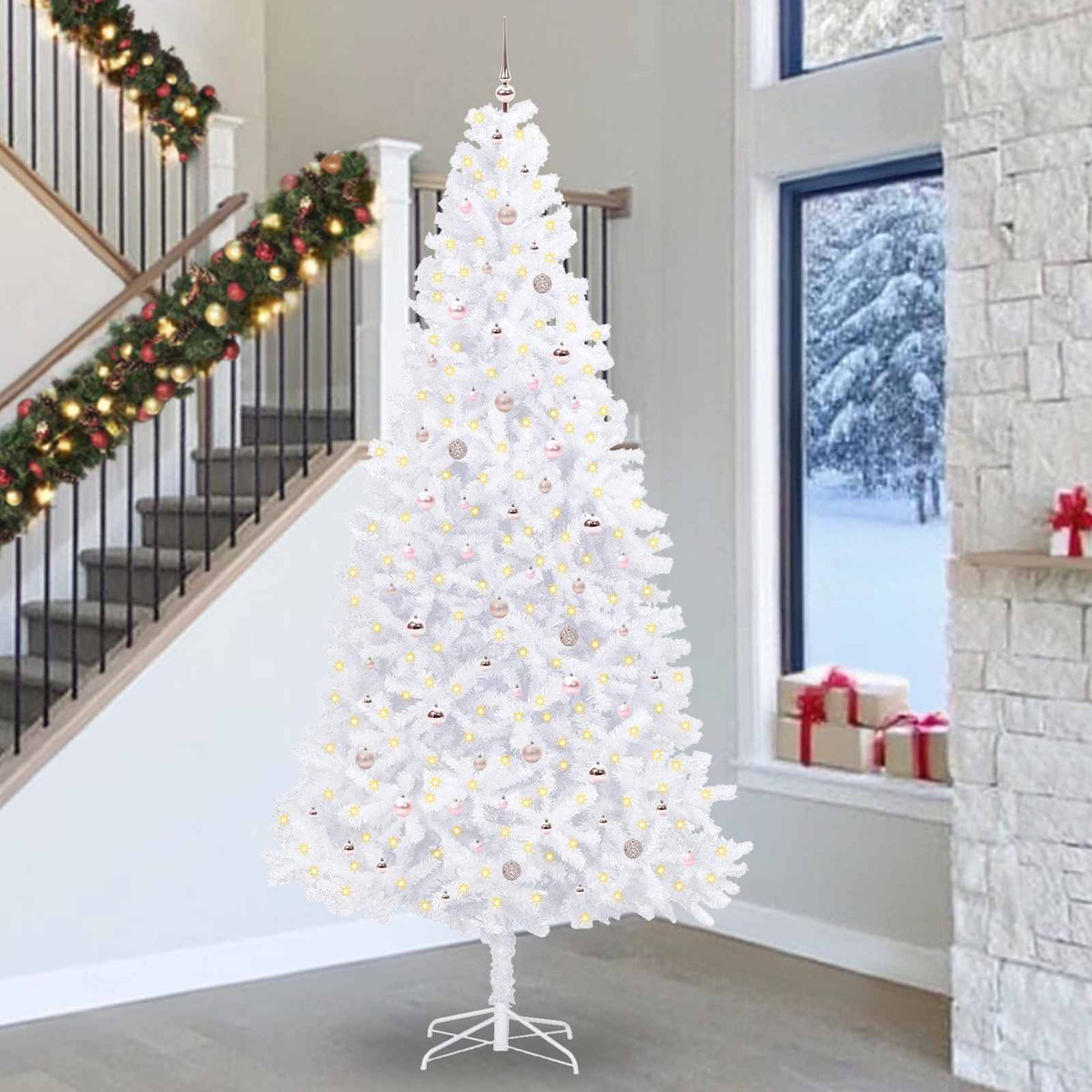 Albero di Natale artificiale Bianco 300 cm PVC e Acciaio | homemem39