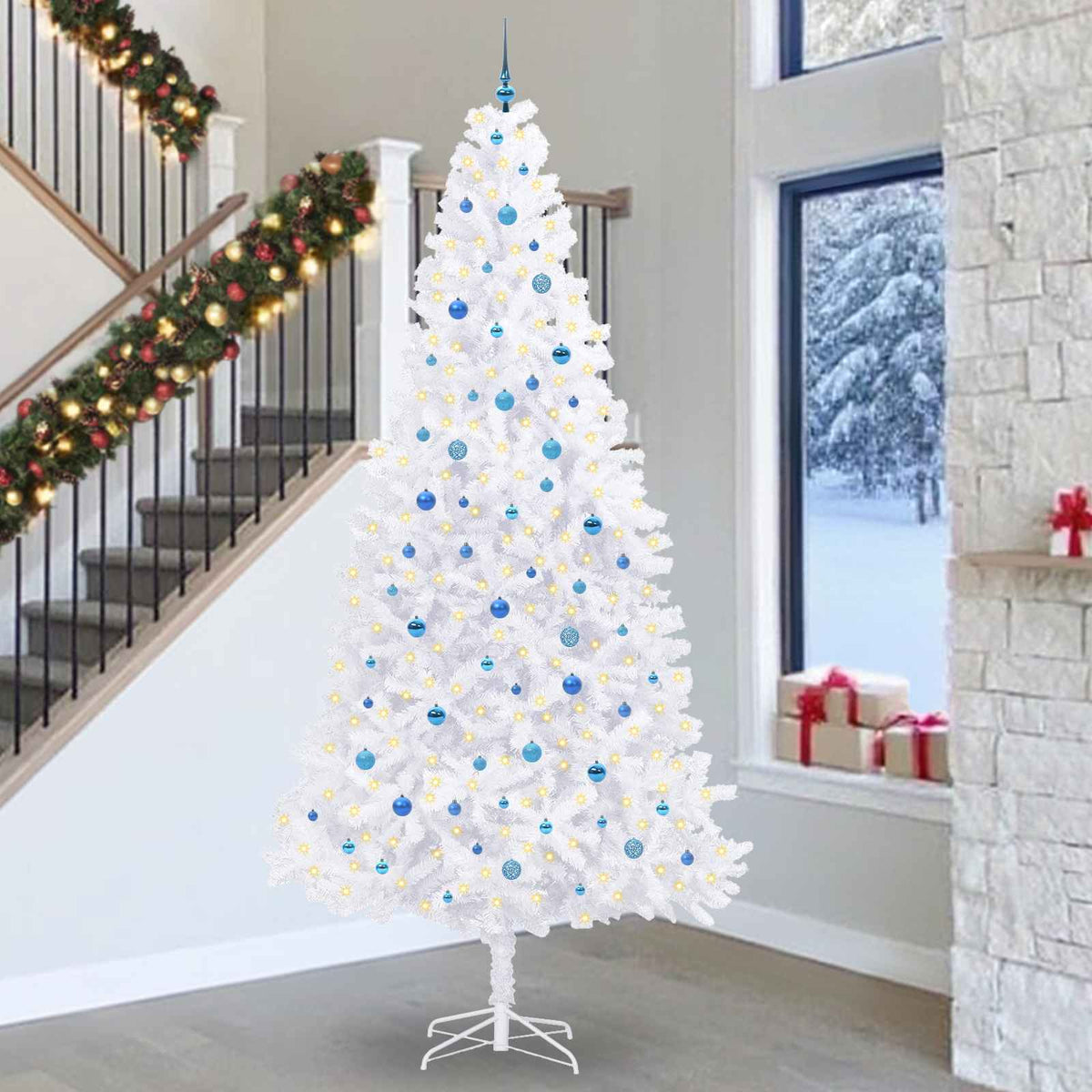 Albero di Natale artificiale Bianco 300 cm PVC e Acciaio | homemem39