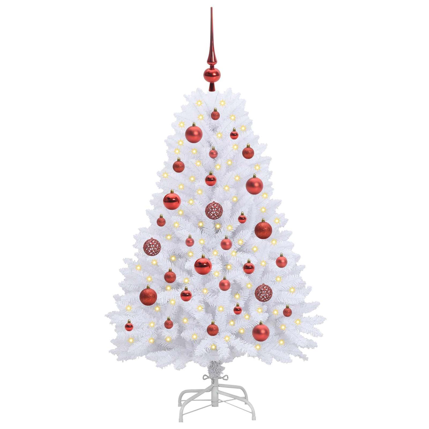 Albero di Natale Artificiale con Rami Pieghevoli Bianco 120 cm