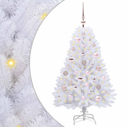 Albero di Natale Artificiale con Rami Pieghevoli Bianco 120 cm