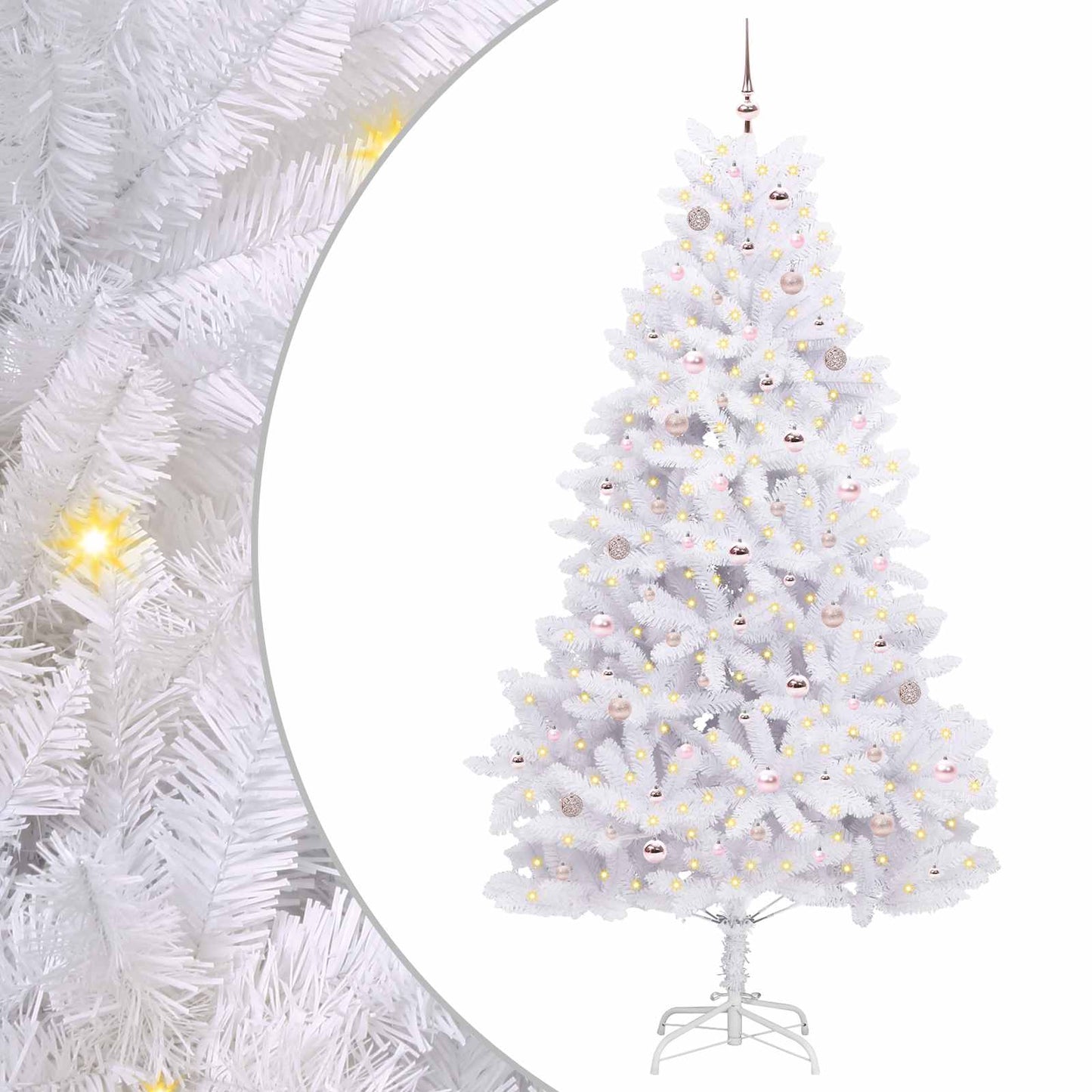 Albero di Natale Artificiale con Rami Pieghevoli Bianco 240 cm