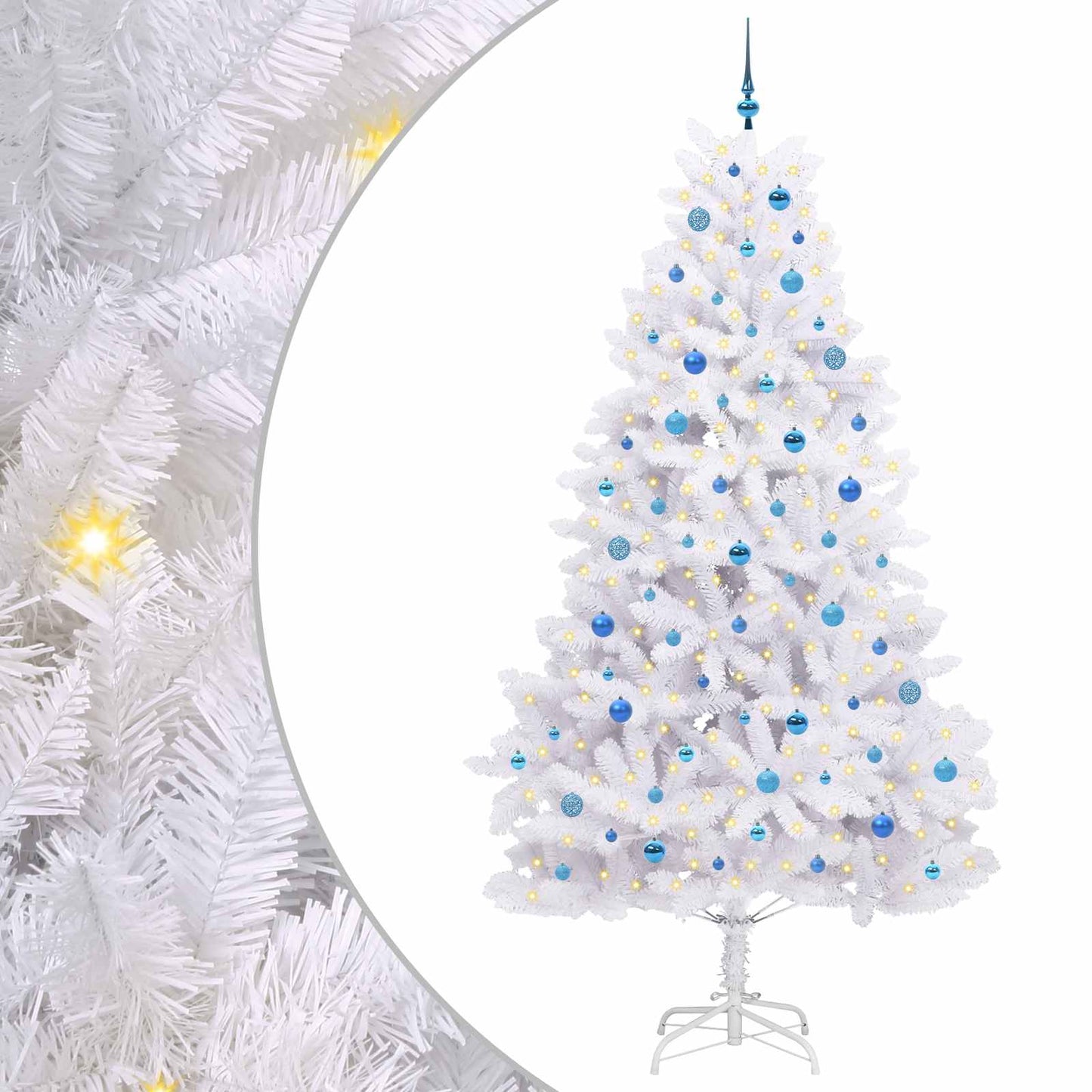 Albero di Natale Artificiale con Rami Pieghevoli Bianco 240 cm