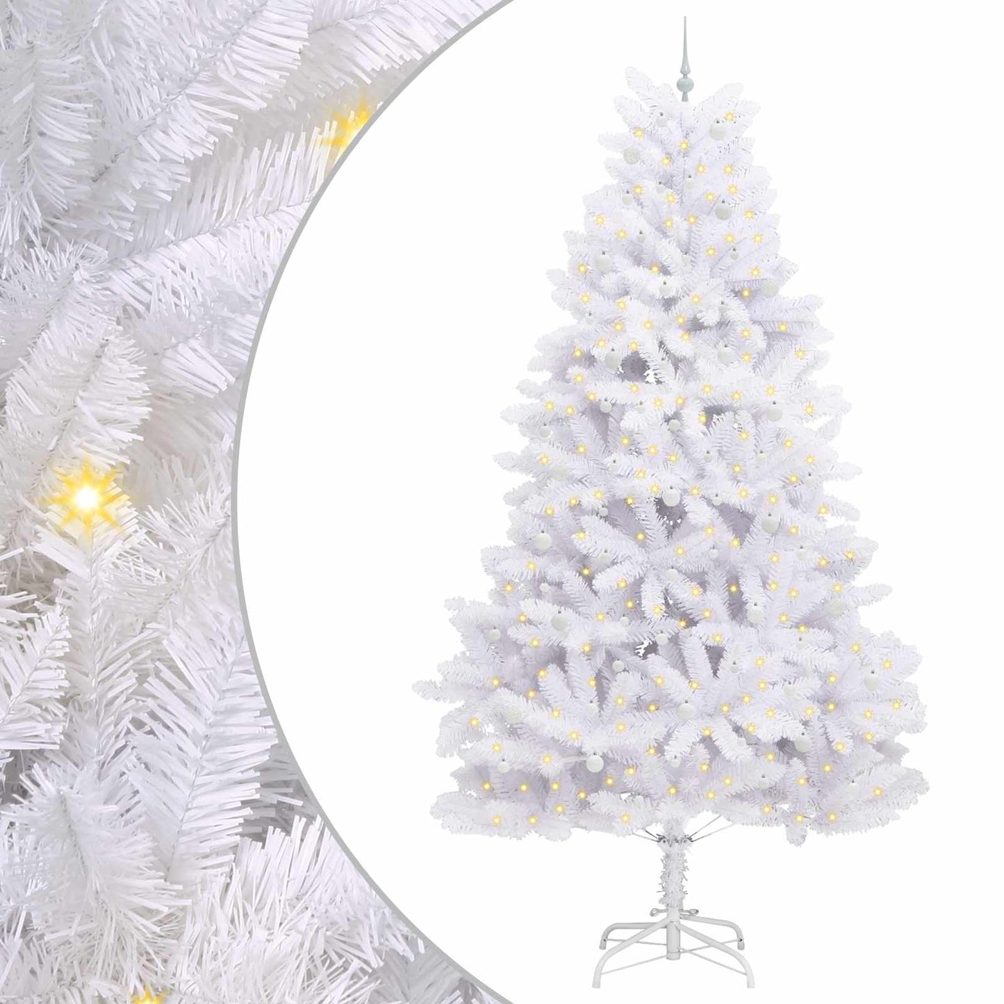 Albero di Natale Artificiale con Rami Pieghevoli Bianco 300 cm