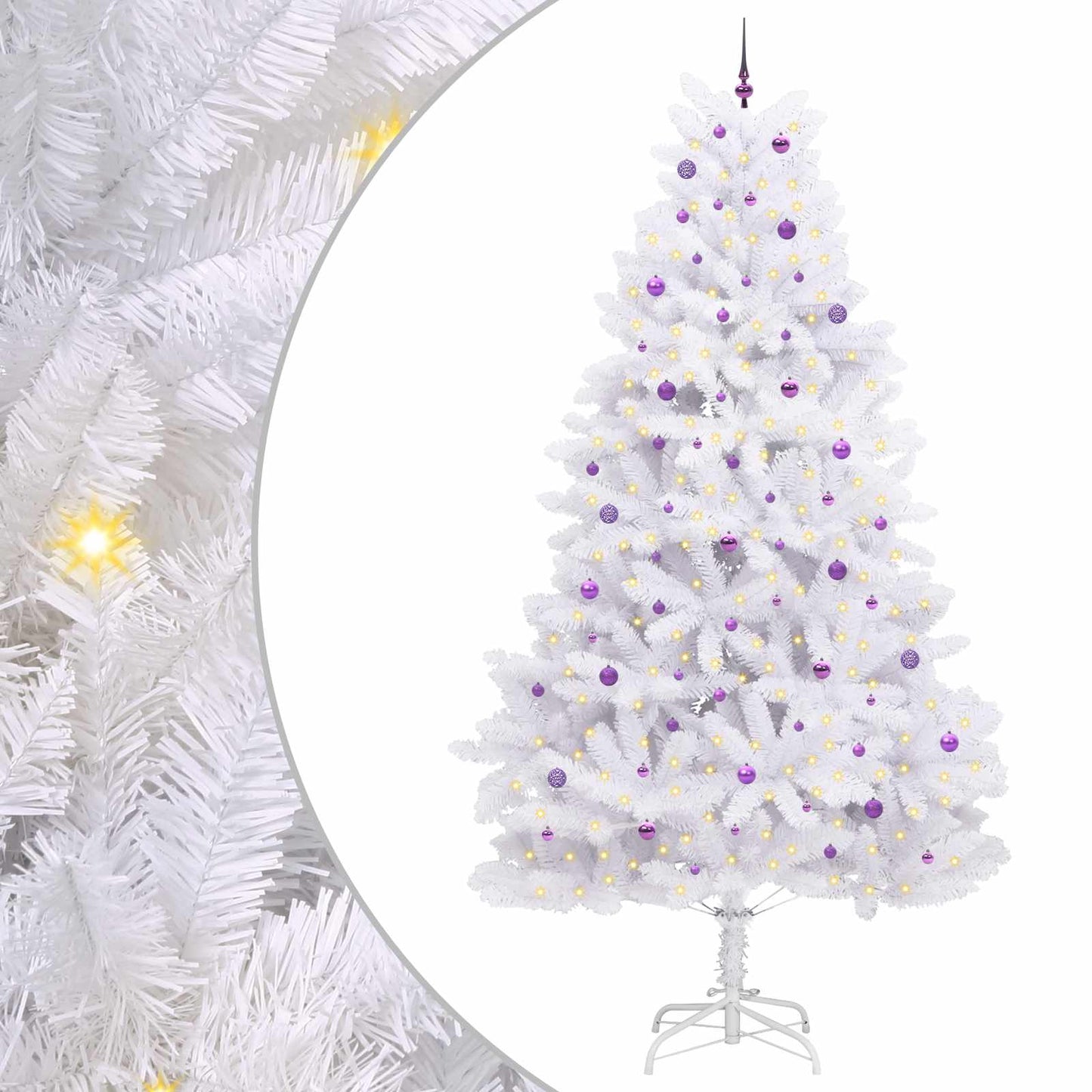 Albero di Natale Artificiale con Rami Pieghevoli Bianco 300 cm