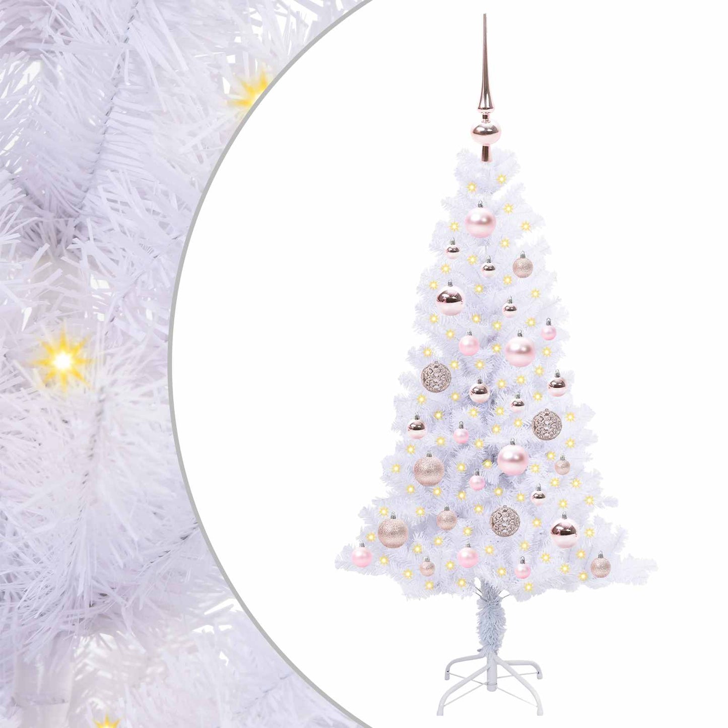 Albero di Natale artificiale Bianco 120 cm PVC e Acciaio