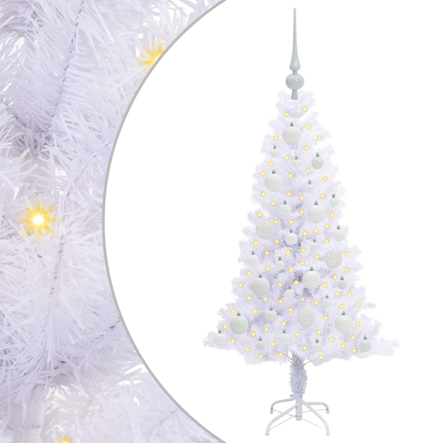 Albero di Natale artificiale Bianco 120 cm PVC e Acciaio