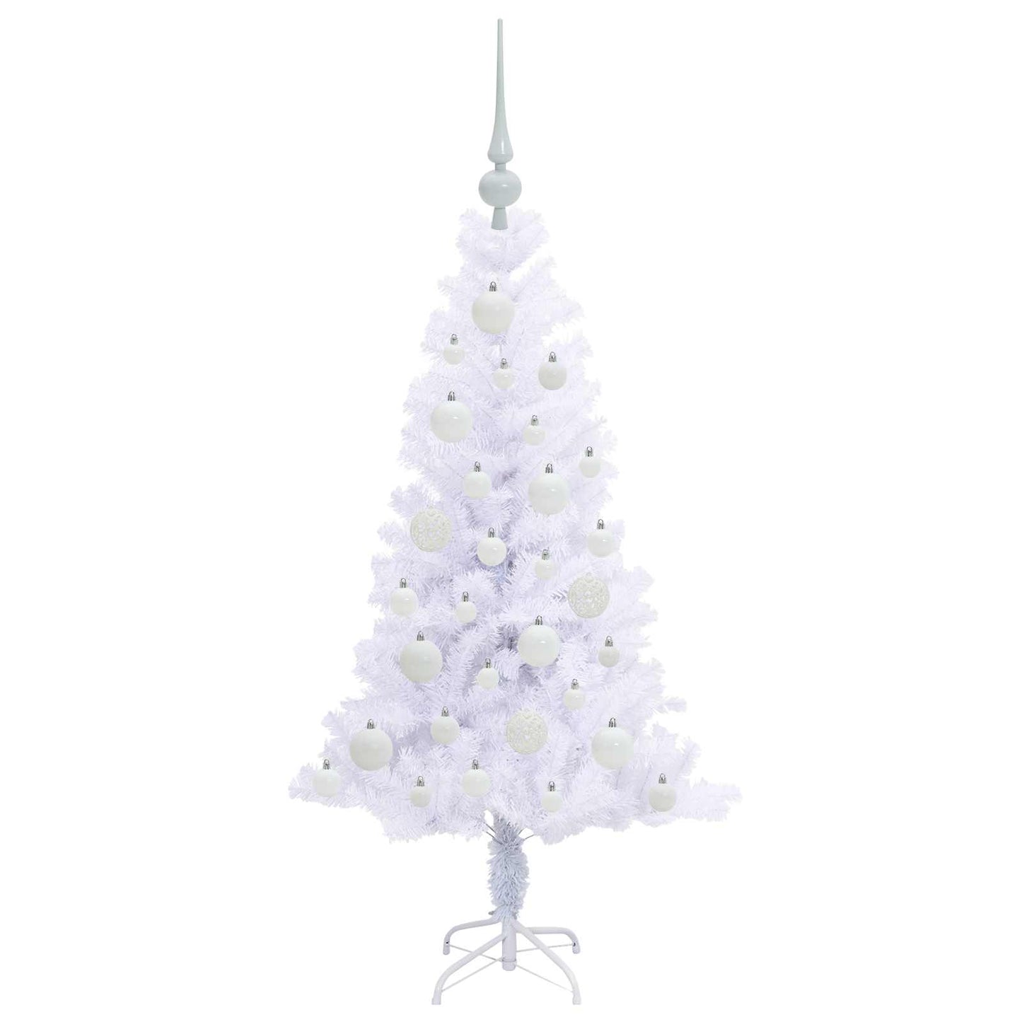 Albero di Natale artificiale Bianco 120 cm PVC e Acciaio