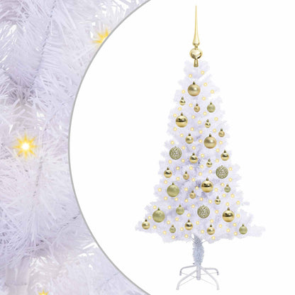 Albero di Natale artificiale Bianco 120 cm PVC e Acciaio