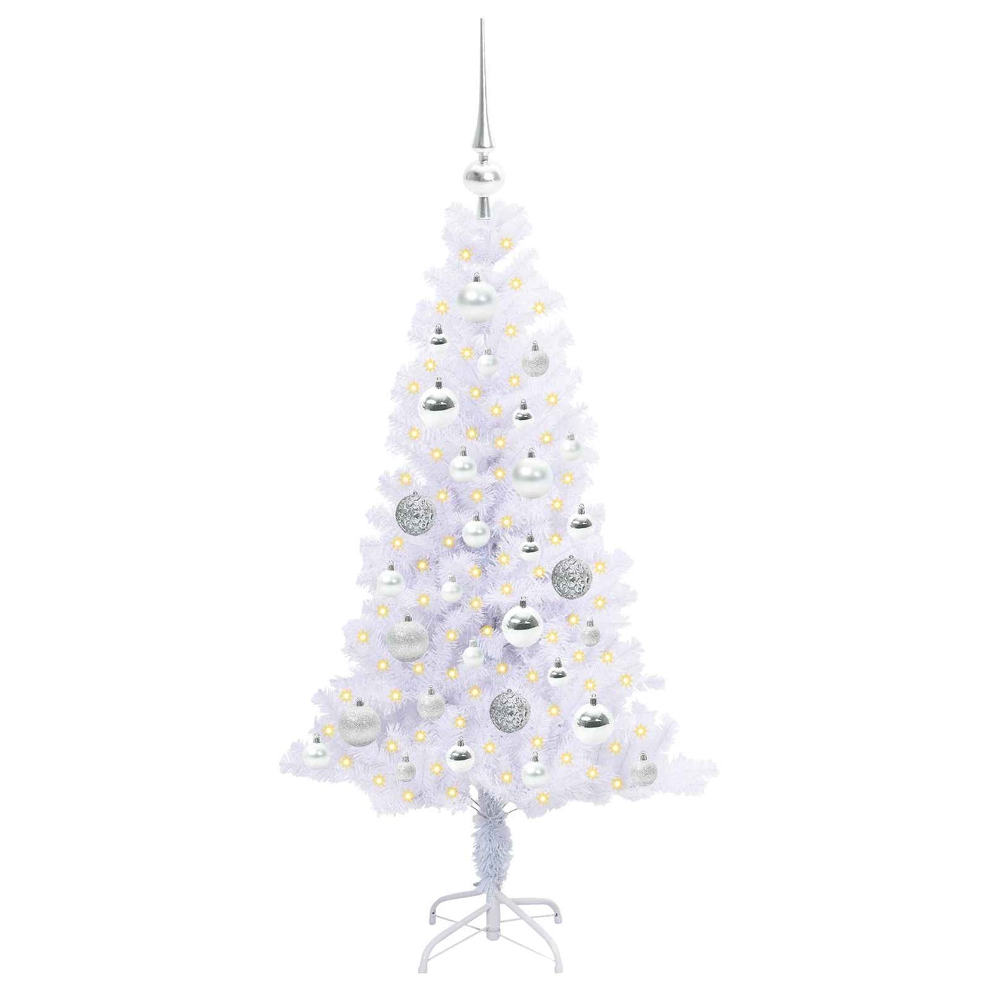 Albero di Natale artificiale Bianco 120 cm PVC e Acciaio