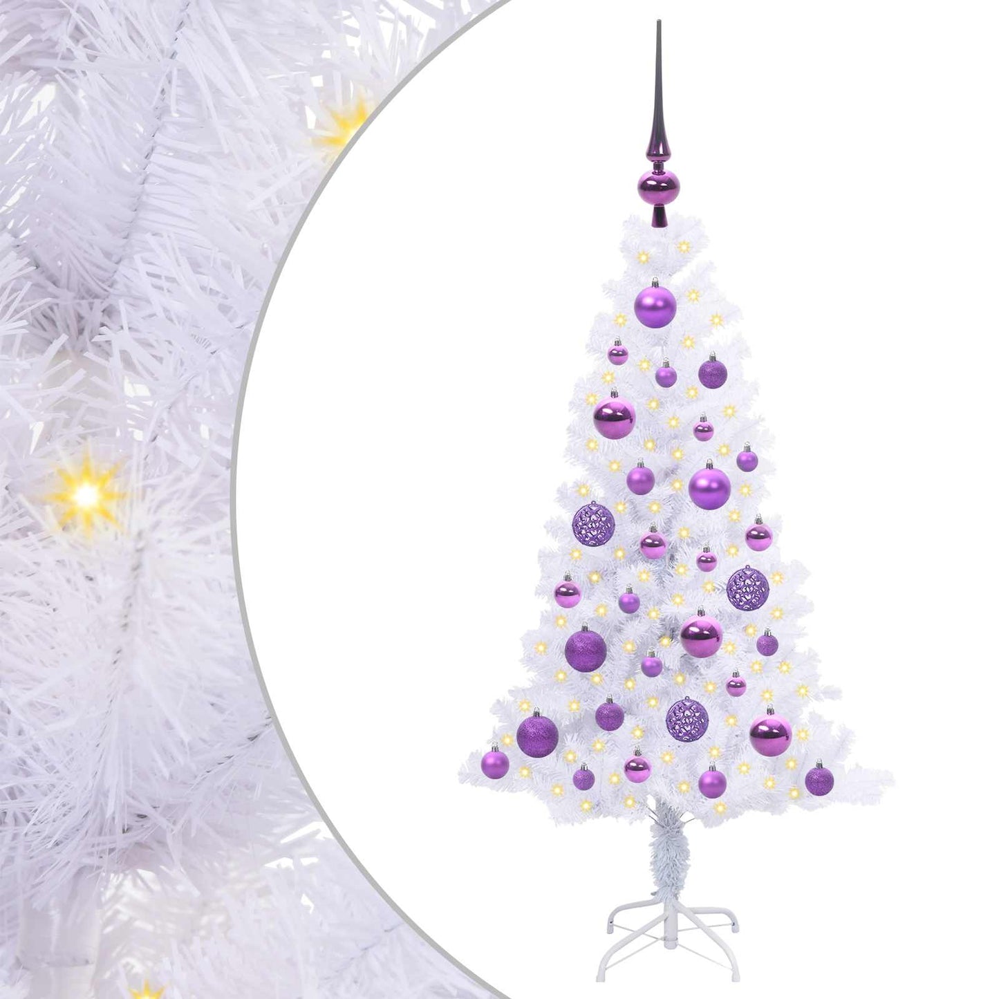 Albero di Natale artificiale Bianco 120 cm PVC e Acciaio