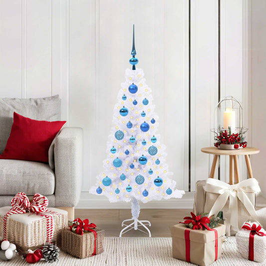 Albero di Natale artificiale Bianco 120 cm PVC e Acciaio