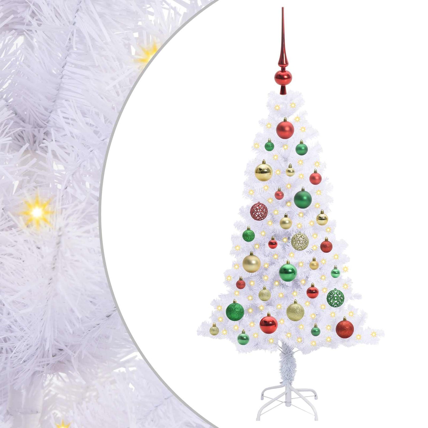 Albero di Natale artificiale Bianco 120 cm PVC e Acciaio