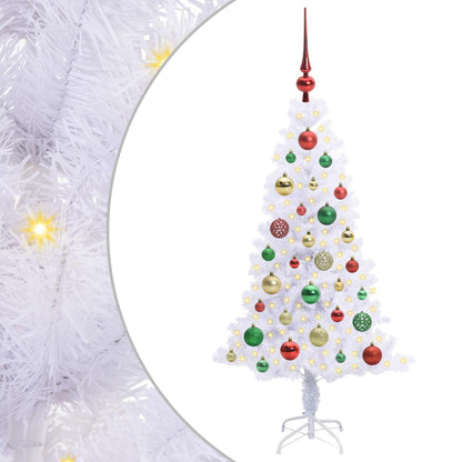 Albero di Natale artificiale Bianco 120 cm PVC e Acciaio
